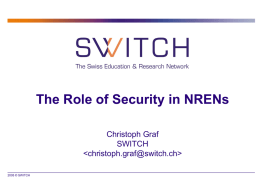The Role of Security in NRENs