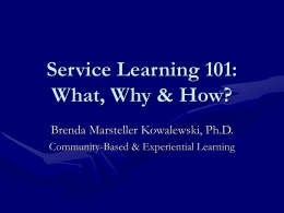 Service Learning 101: Models and Best Practices