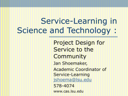 Service-Learning in Science and Technology: Project Design