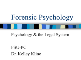 Forensic Psychology - Kelley Kline Phd