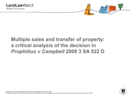 Multiple sales and transfer of property: a critical