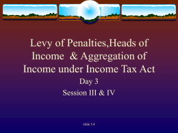 Levy of Penalties under Income Tax Act