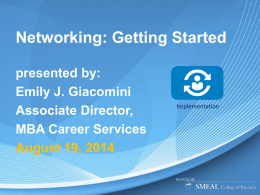 Networking: Getting Started - Pennsylvania State University