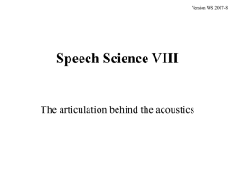 Speech Science VII