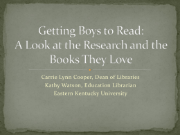 Getting Boys to Read: A Look at the Research and the Books