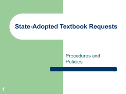 Textbook Request Procedures - Escambia County School District