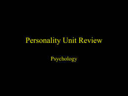 Personality Unit Review
