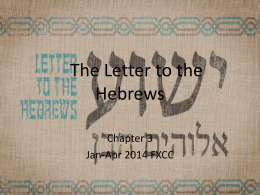 The Letter to the Hebrews - Fairfax Church of Christ