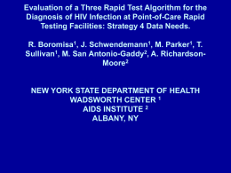 Evaluation of a Three Rapid Test Algorithm for the