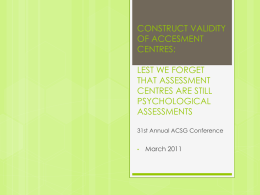 Assessing the Construct Validity of Assessment Centers (AC)