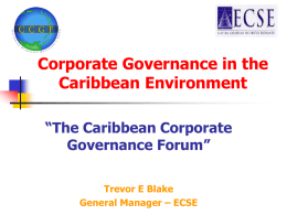 Caribbean Corporate Governance Forum / by Trevor E. Blake