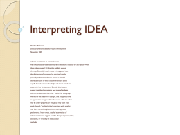 Interpreting IDEA - Stockton University