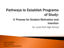 Pathways to Establish Programs of Study