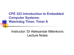 CPE 323 Lecture Notes - The University of Alabama in
