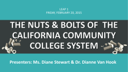 The Nuts & Bolts of the California Community College System