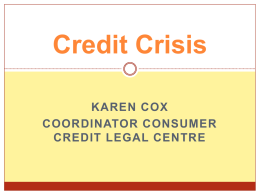 Credit Crisis - Community Legal Centres NSW