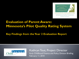 Evaluation of Parent Aware: Minnesota’s Pilot Quality