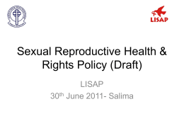 Sexual Reproductive Health & Rights Policy