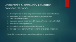 Lincolnshire Community Educator Provider Network