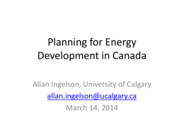 Planning for Energy Development in Canada – A legislative