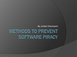 Methods to Prevent Software Piracy