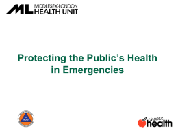 Protecting the Public’s Health in Emergencies