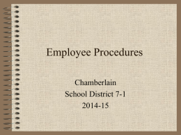 Employee Procedures - Home - Chamberlain School District