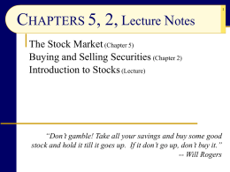 Common Stock Valuation - Frank Paiano, Professor