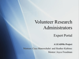 Volunteer Research Administrator