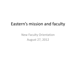 Eastern’s mission and faculty