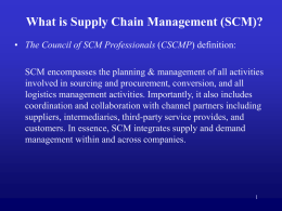 Introduction to Global Supply Chain Management