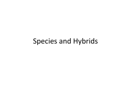 Species and Hybrids - Curriculum for Excellence Science