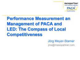 Performance Measurement an Management of PACA and LED: …