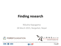 Finding research