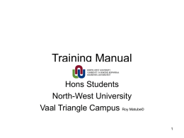 Training Manual - North