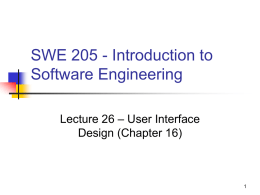 SWE 205 - Introduction to Software Engineering