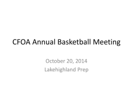 CFOA Annual Basketball Meeting