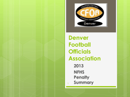 NFHS Penalty Summary - Denver Football Officials Association
