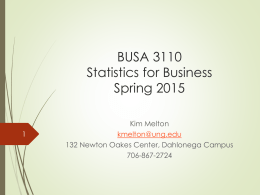 BUSA 3110Statistics for BusinessSpring 2015
