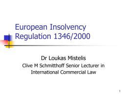 European Insolvency Regulation 1346/2000