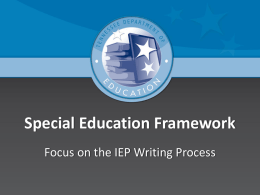Writing an Instructionally Appropriate IEP