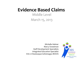 Evidence Based Claims