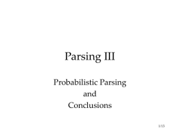 Probabilistic Parsing - University of Manchester