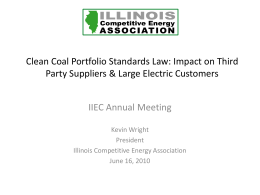 Clean Coal Standards: Impact on Third Party Suppliers