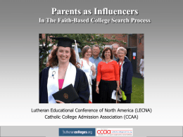 Parents as Influencers - Lutheran Educational Conference