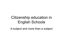 Citizenship in English Schools