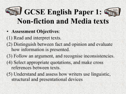GCSE English Paper 1: Non