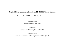 Capital Structure and International Debt Shifting in Europe