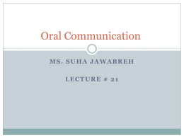 Oral Communication - An-Najah National University