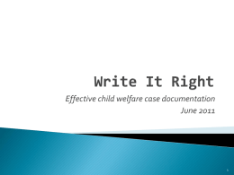 Write It Right - The Ohio Child Welfare Training Program